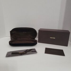 Tom Ford Eyeglasses Sunglasses Case, Box, Cleaning Cloth Brown New Authentic